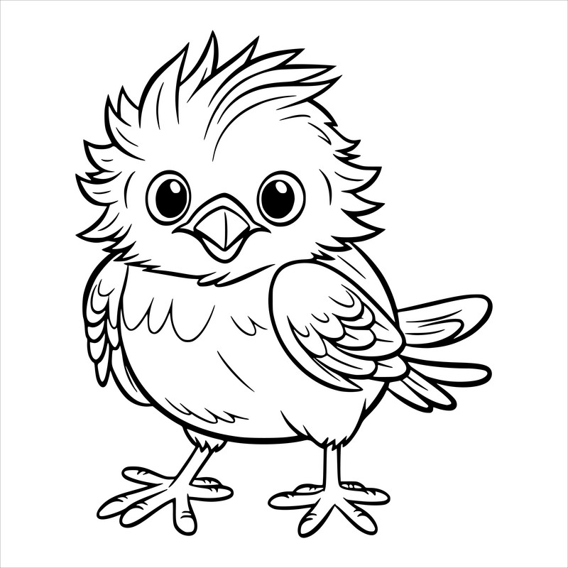 Funny little bird coloring page for kids png images eps free download