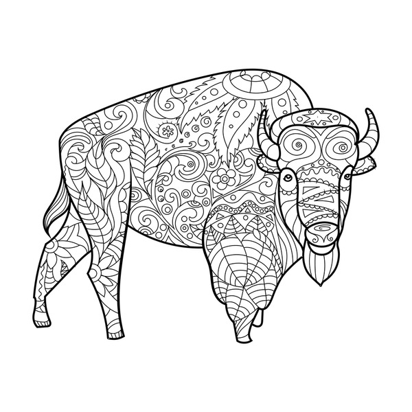 Buffalo coloring book royalty