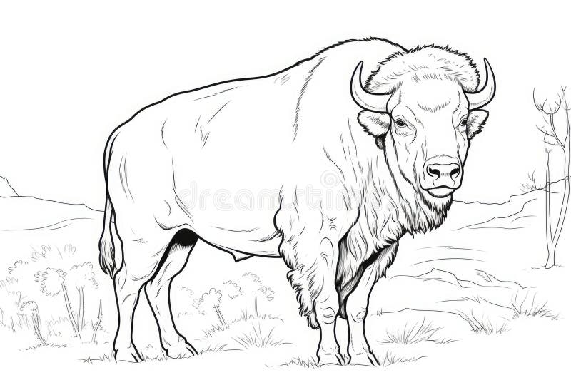 Coloring picture buffalo stock illustrations â coloring picture buffalo stock illustrations vectors clipart