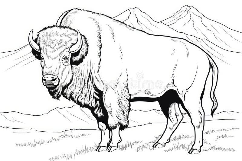 Coloring picture buffalo stock illustrations â coloring picture buffalo stock illustrations vectors clipart