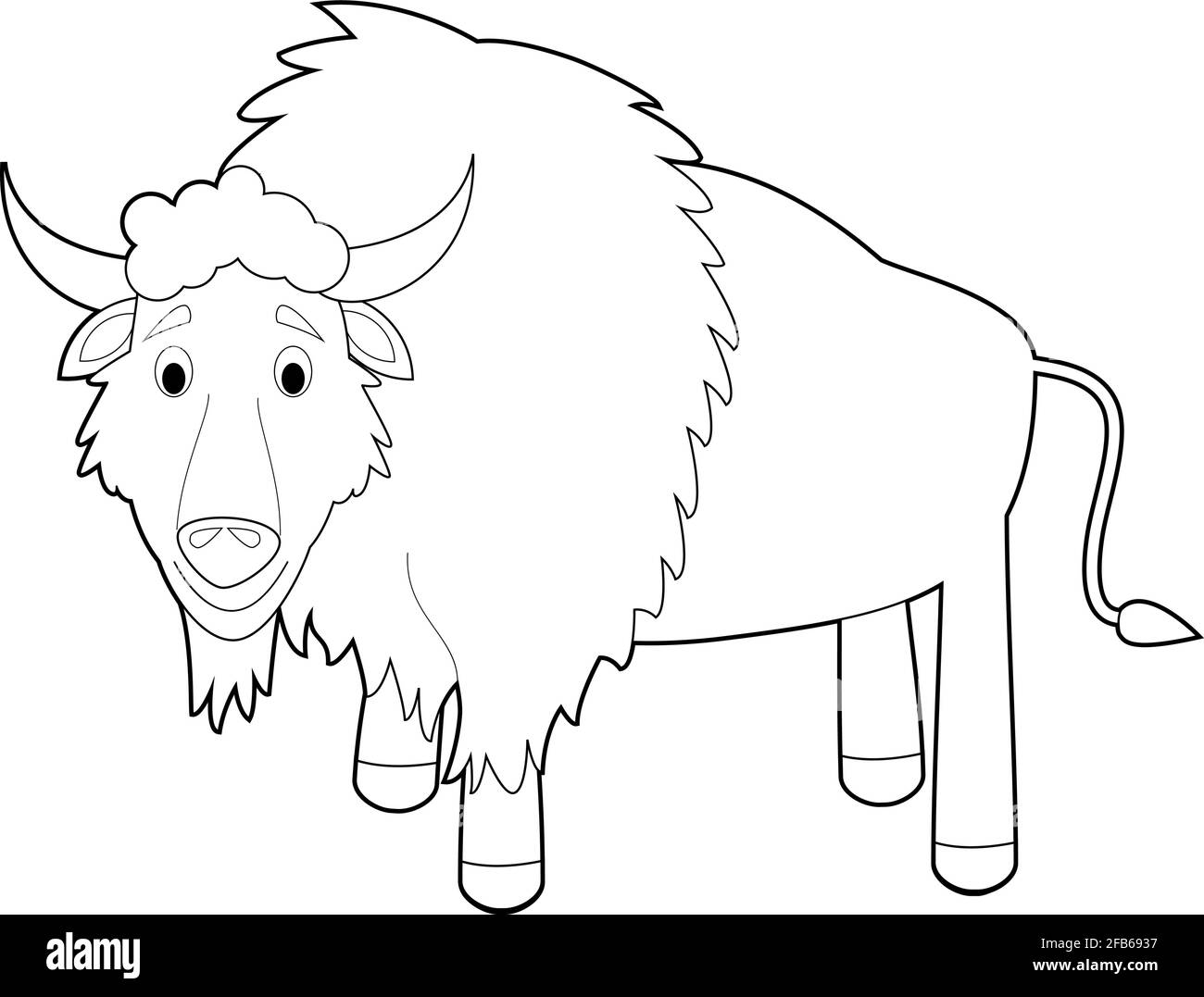 Easy coloring drawings of animals for little kids buffalo stock vector image art