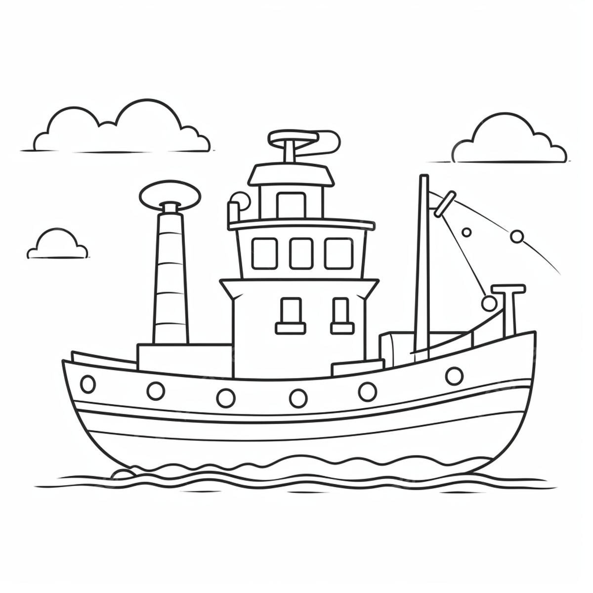 Boat outline for coloring with clouds cloud drawing boat drawing ring drawing png transparent image and clipart for free download