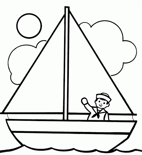 Coloring pages free simple boat coloring pages