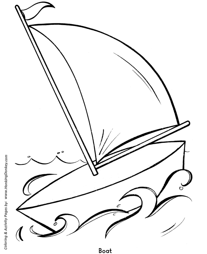 Easy shapes coloring pages sailboat easy coloring activity pages for prek and primary kids