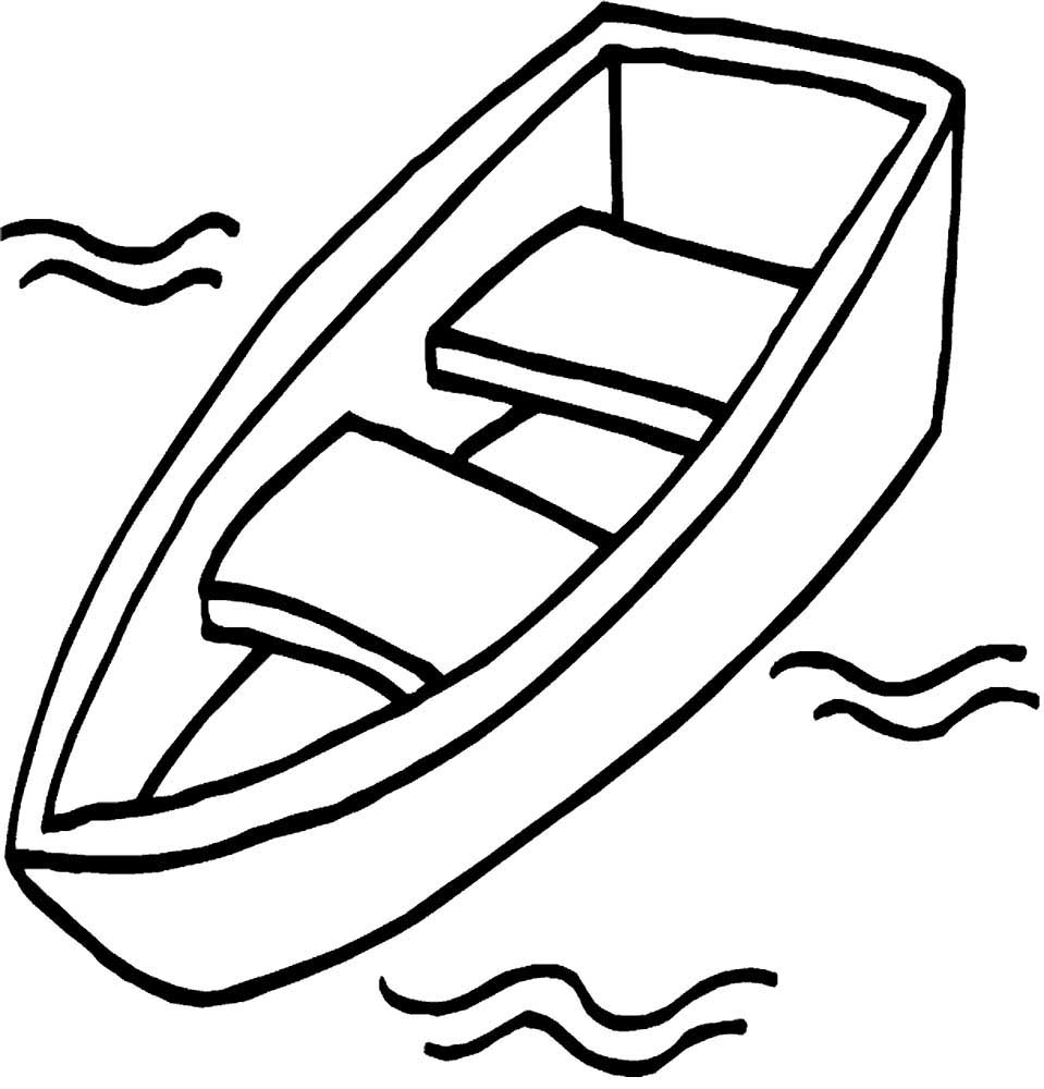 Simple boat at sea coloring page