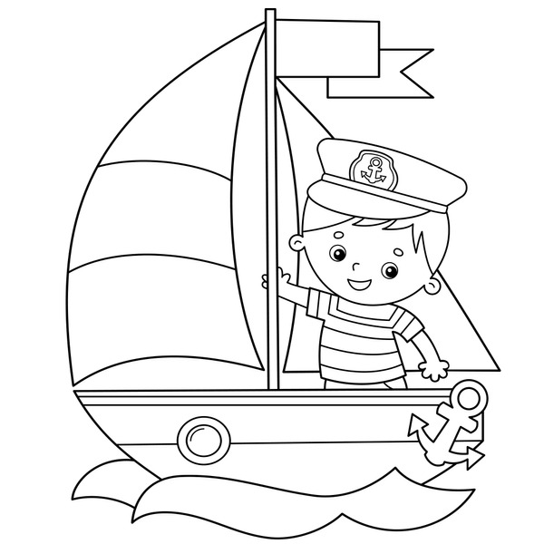 Thousand cartoon boat outline royalty