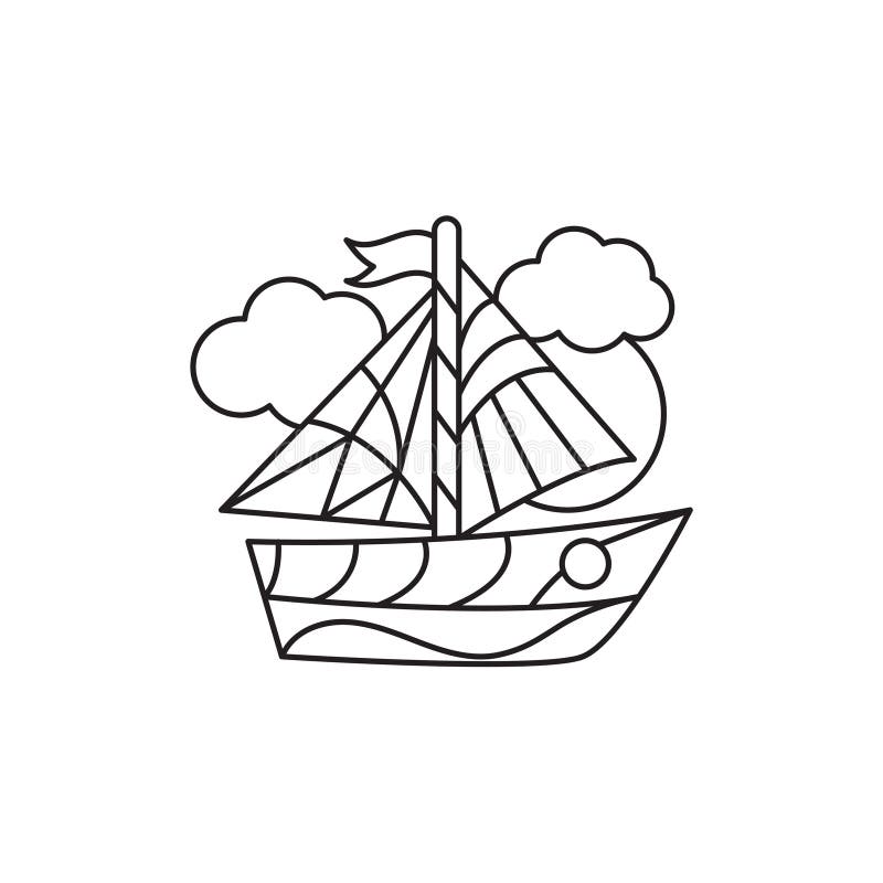 Sail boat coloring page stock illustrations â sail boat coloring page stock illustrations vectors clipart