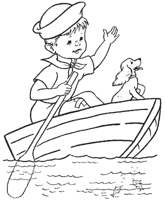 Coloring pages of boats