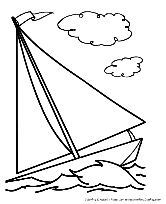 Simple shapes coloring pages free printable simple sailboat coloring activity pages for pre