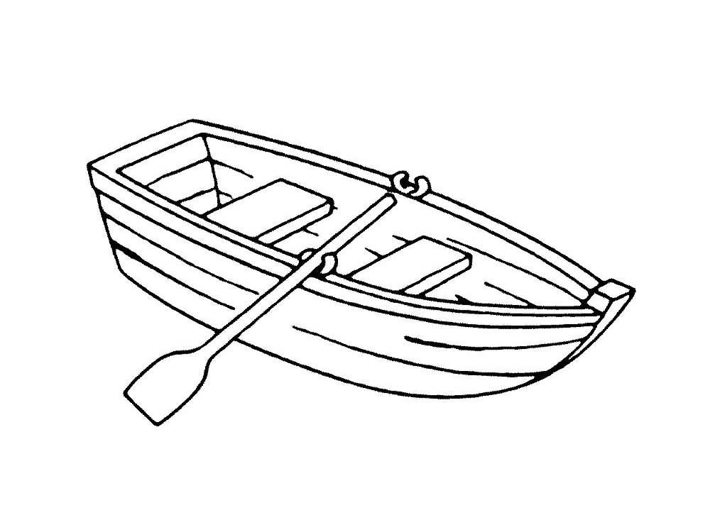 Simple drawing of a boat coloring page