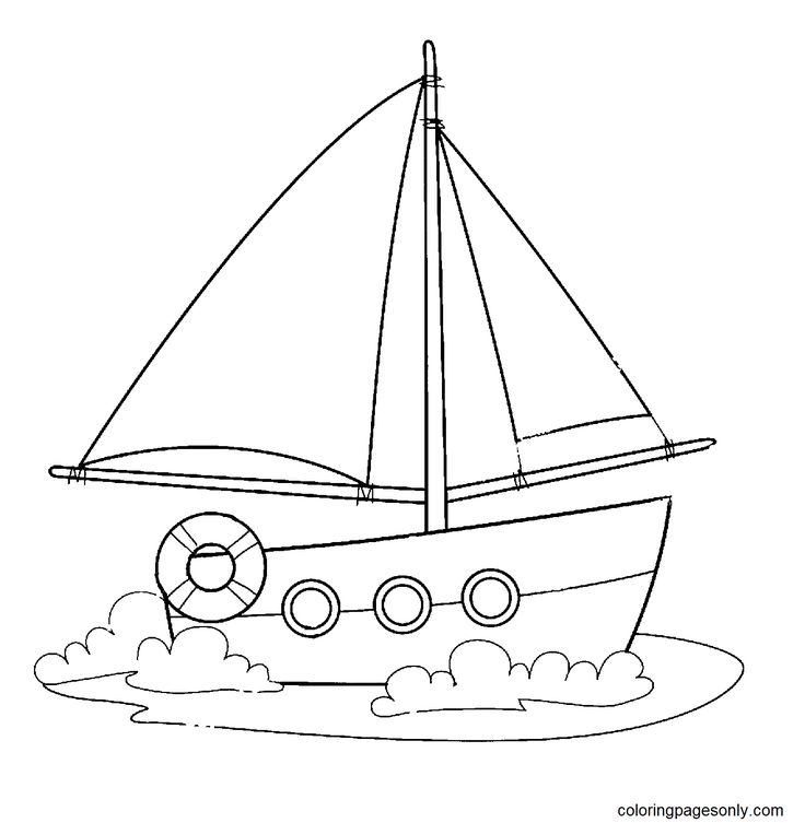 Boat coloring pages