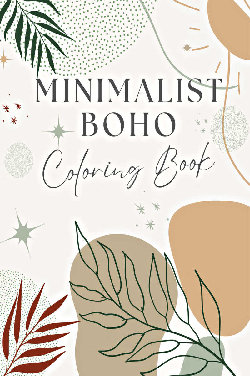 Minimalist boho coloring book