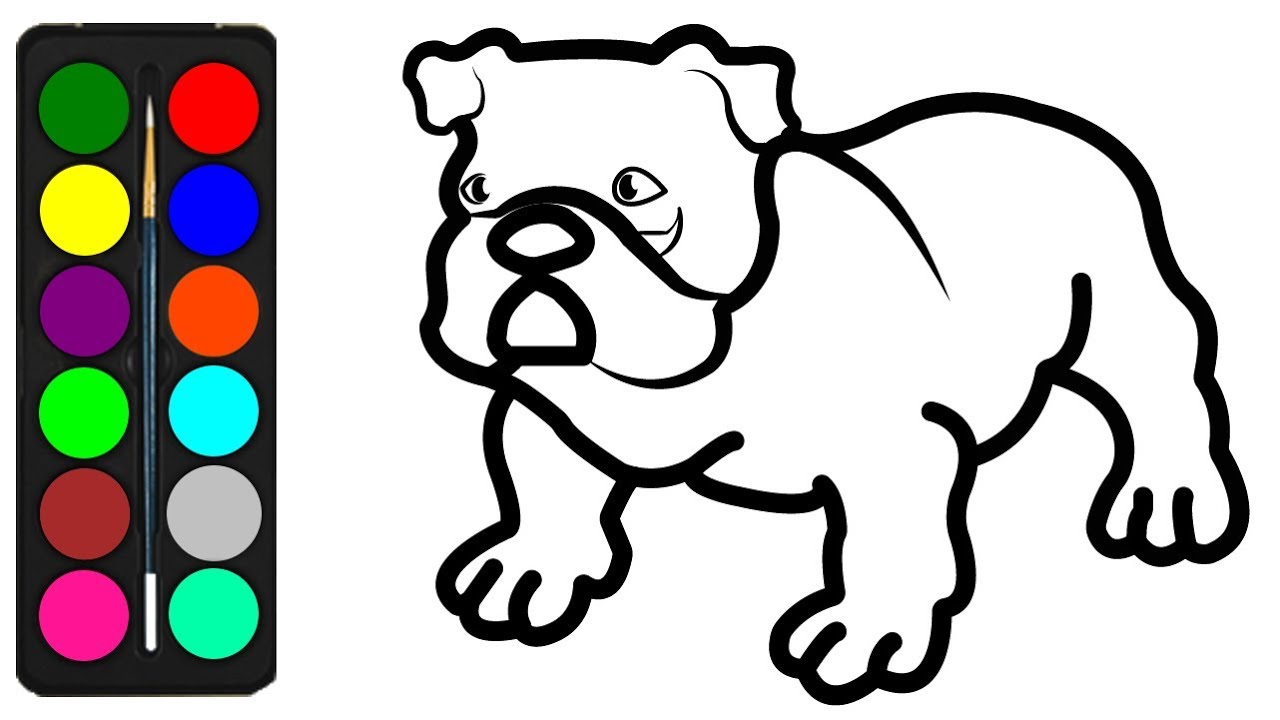 How to draw a bulldog coloring pages for kids