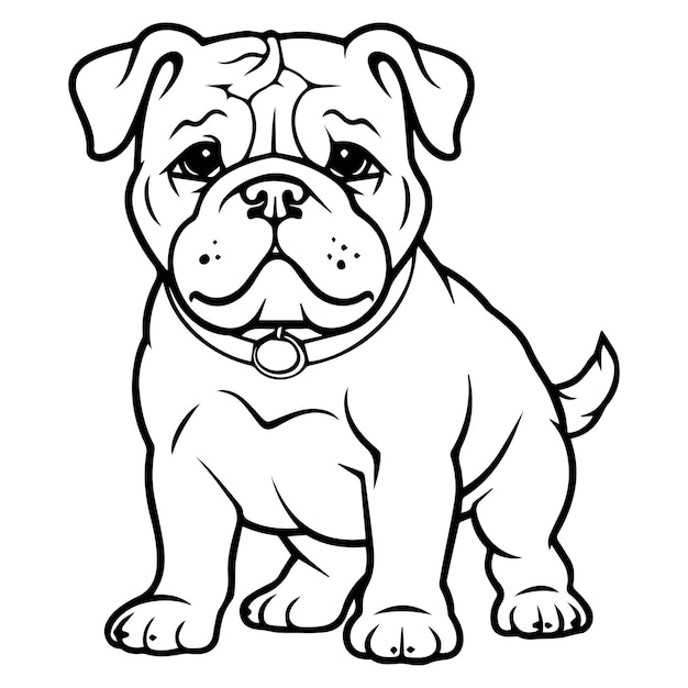 Premium vector bulldog coloring pages