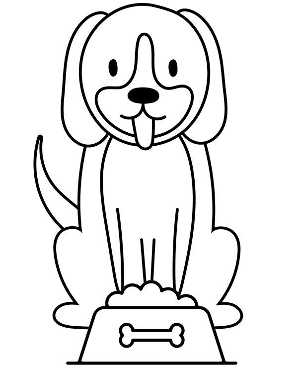 Simple dog coloring page