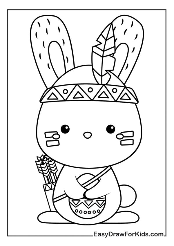 Bunny coloring pages free pdf printables easy draw for kids