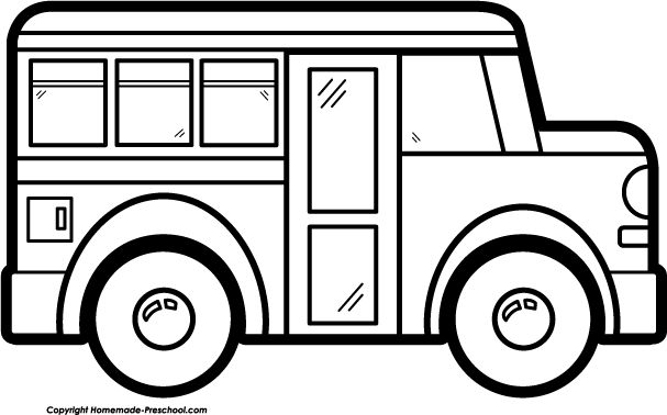 Bus clipart black and white clipart panda