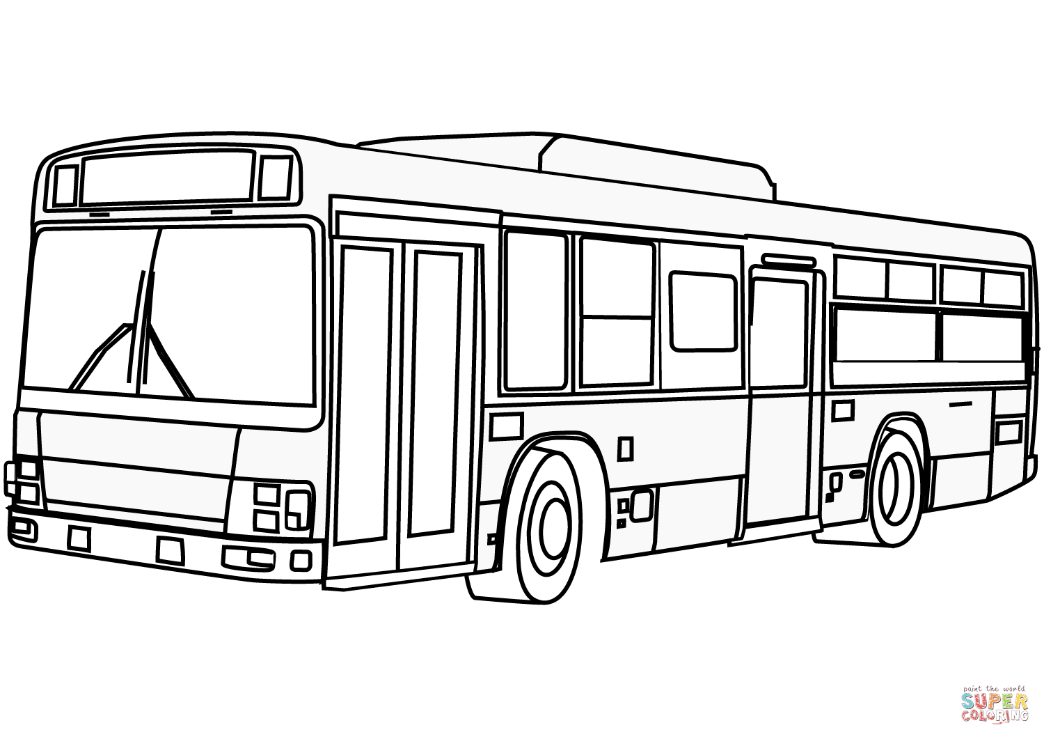 Bus coloring page free printable coloring pages