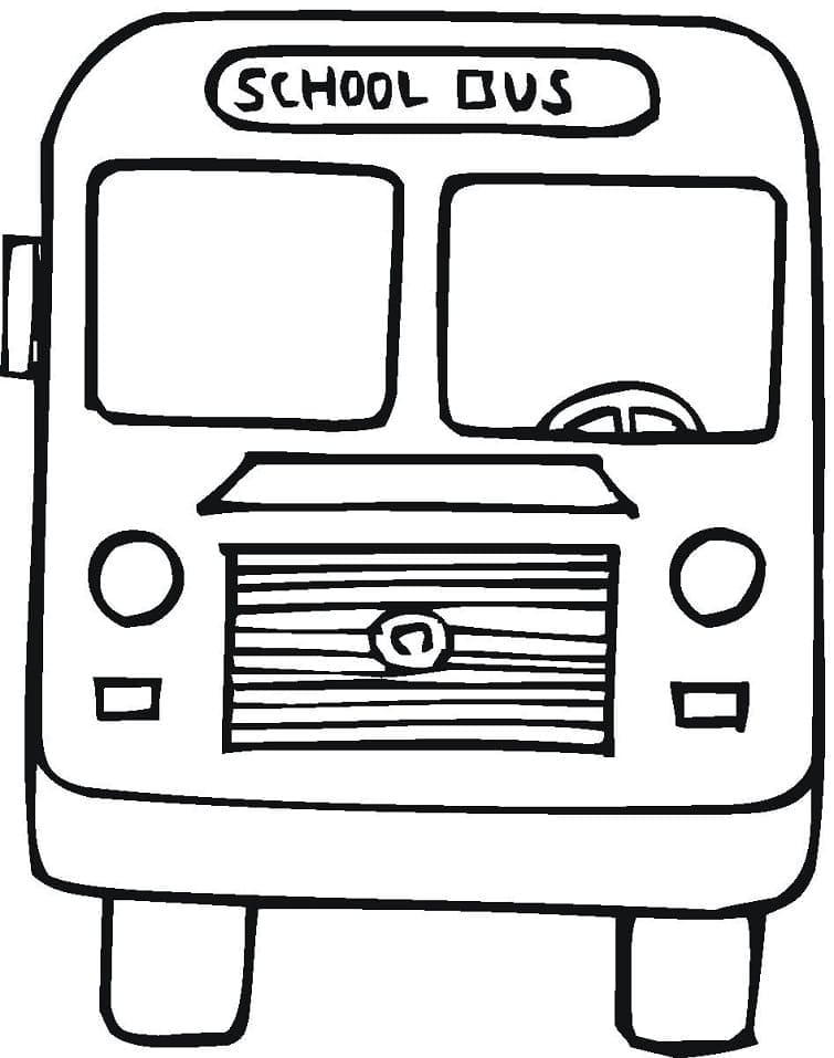 Very easy school bus coloring page