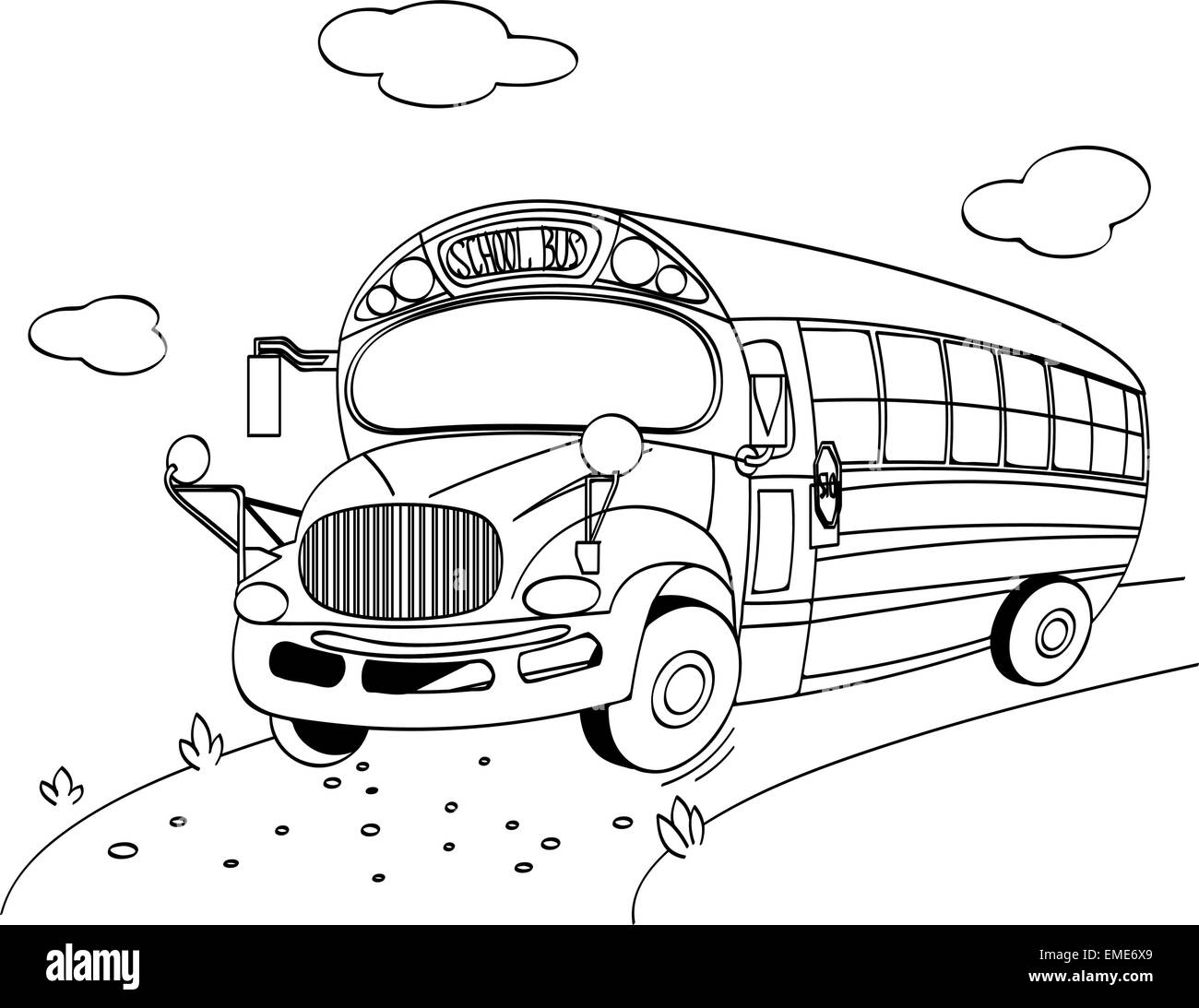 School bus black and white stock photos images