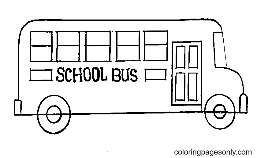 Simple school bus coloring page