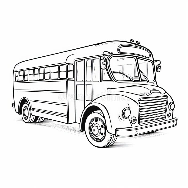 Bus coloring page stock illustrations â bus coloring page stock illustrations vectors clipart