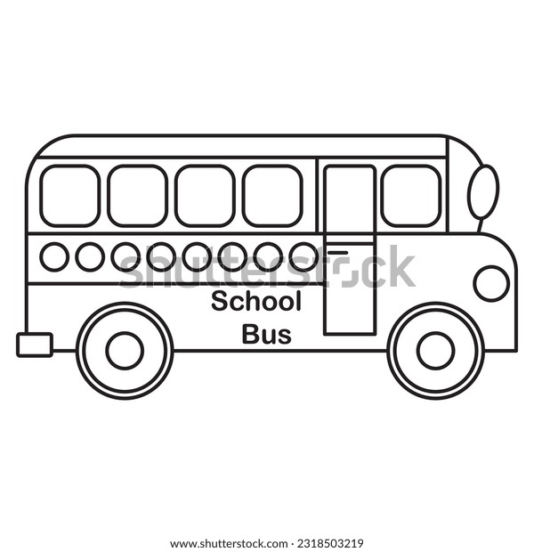 Coloring page school bus cartoon character stock vector royalty free