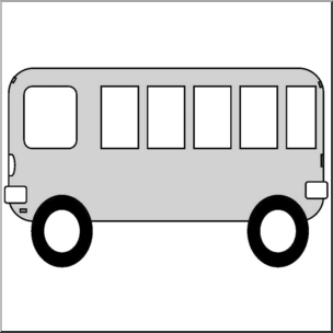 Clip art basic shapes school bus grayscale i