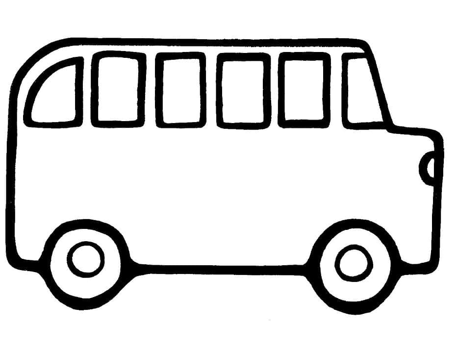 Very simple school bus coloring page