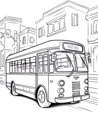 Cartoon bus colouring page stock photos and images
