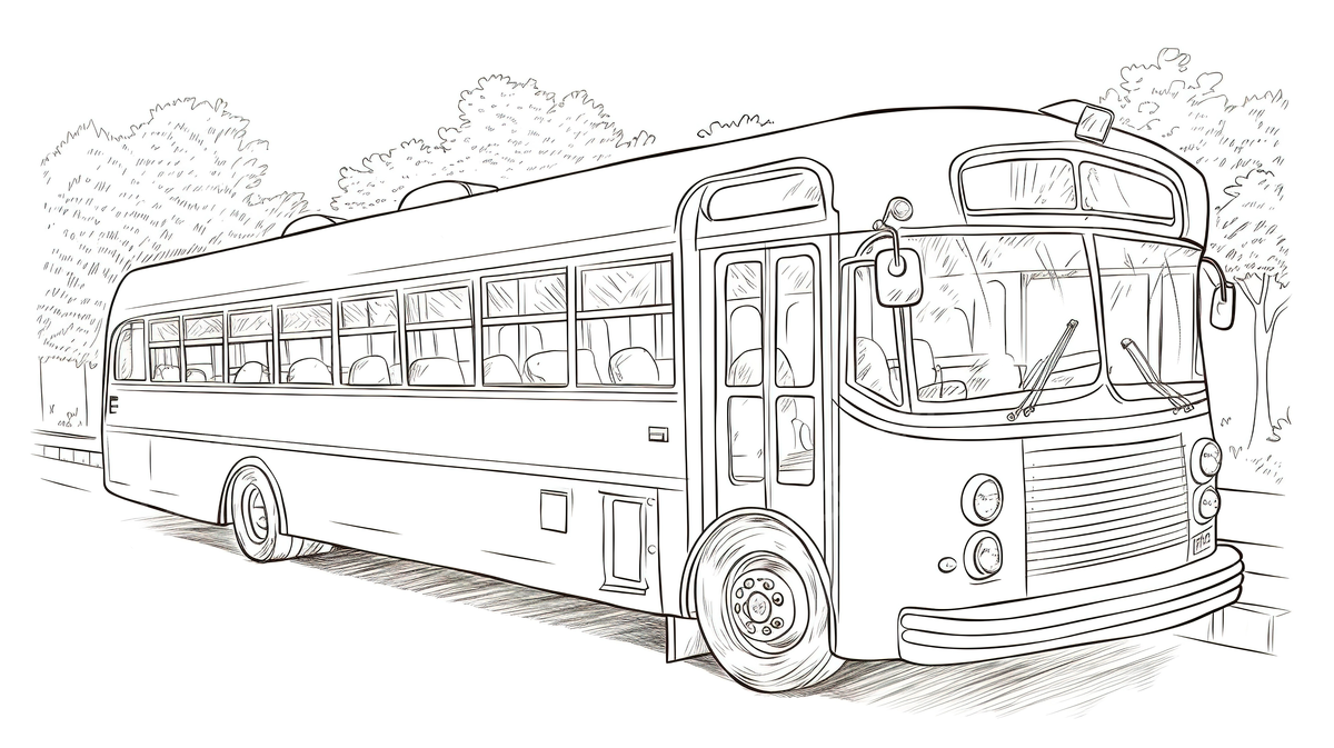 Drawing of an old school bus background bus coloring picture bus transport background image and wallpaper for free download
