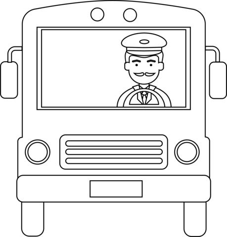 Bus driver coloring page free printable coloring pages