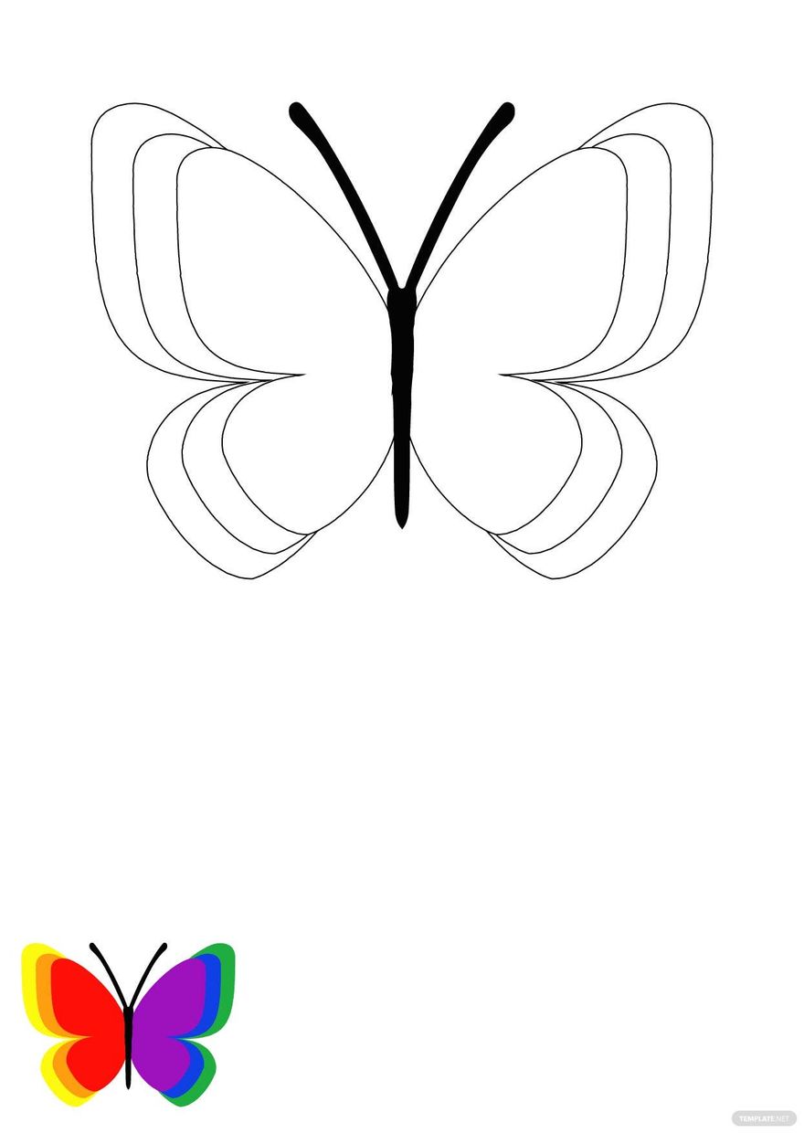 Butterfly coloring page in pdf