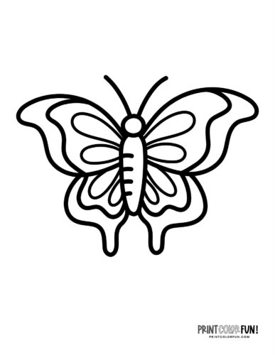 Butterfly coloring pages clipart collection with both easy plex designs at