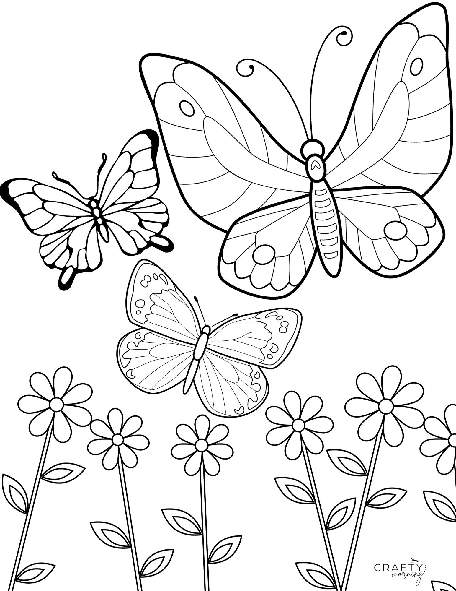 Free butterfly coloring pages to print