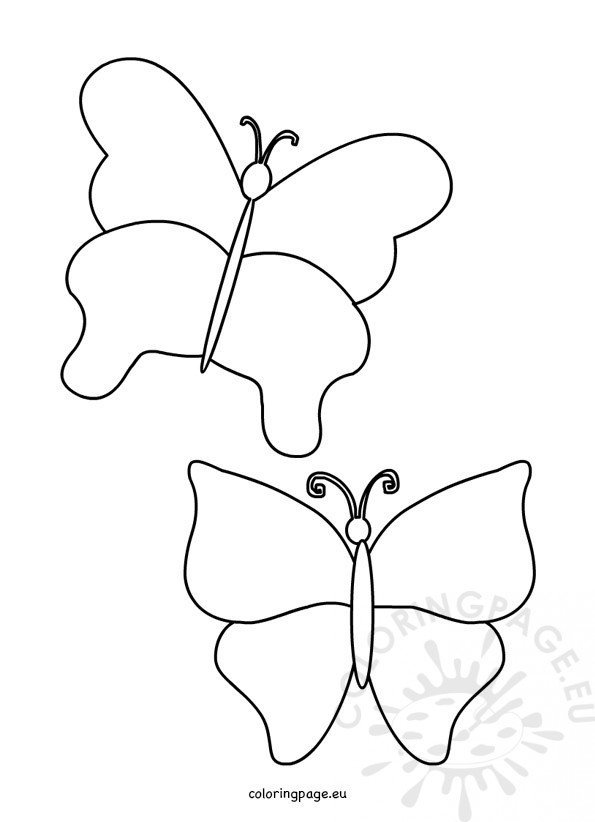 Simple butterfly template coloring page