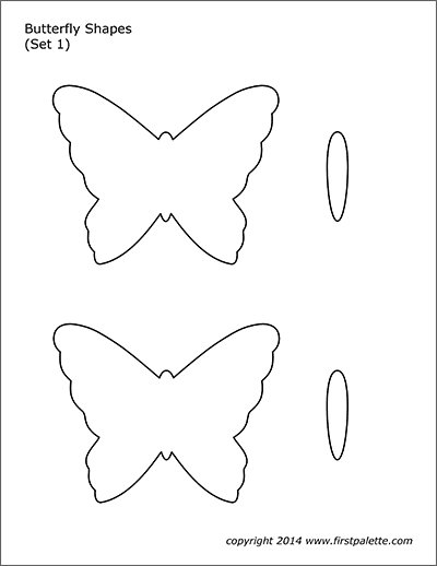 Butterfly shapes free printable templates coloring pages