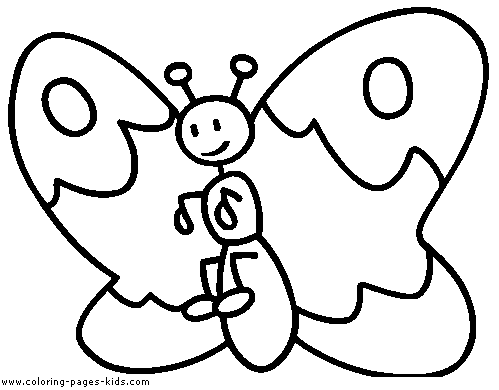 Easy butterfly coloring page for toddlers