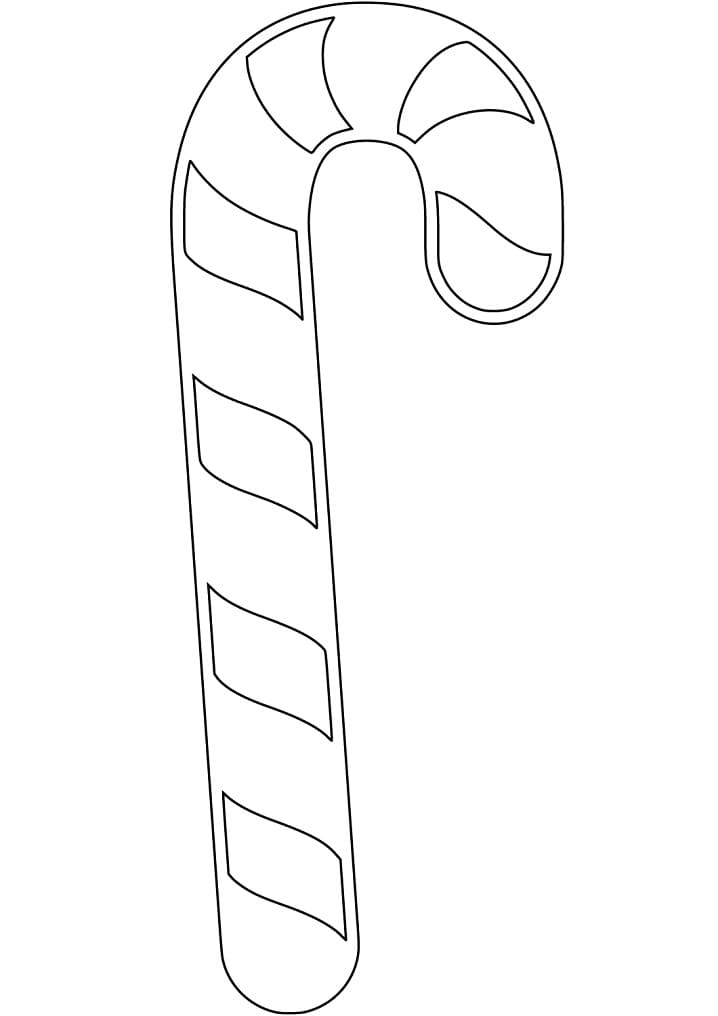 Very easy candy cane coloring page