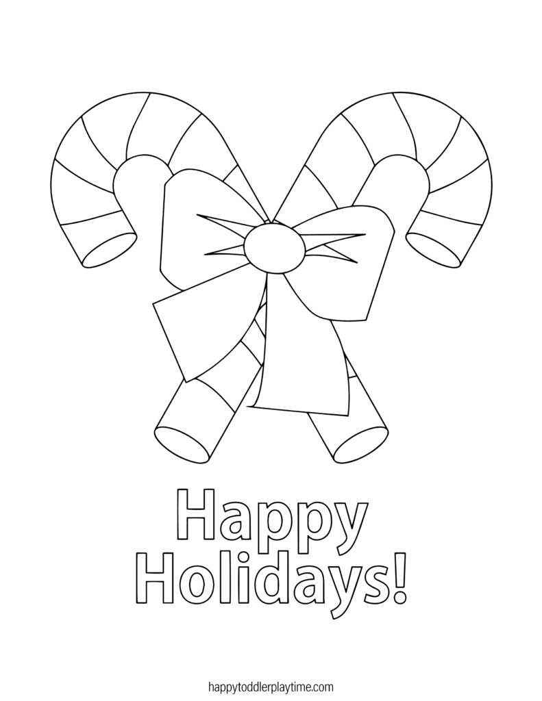 Free printable candy cane coloring pages for kids