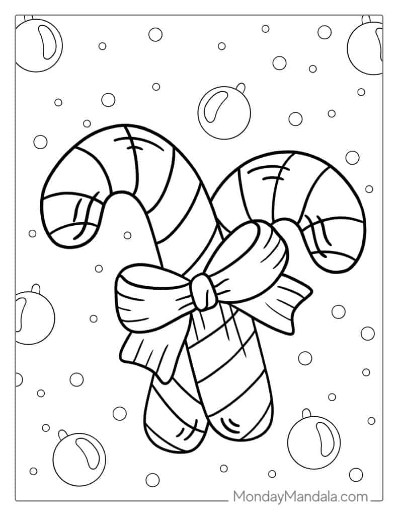 Candy cane coloring pages free pdf printables