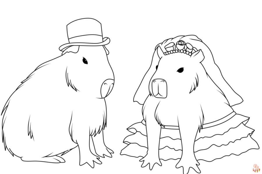 Color your world with capybara coloring pages