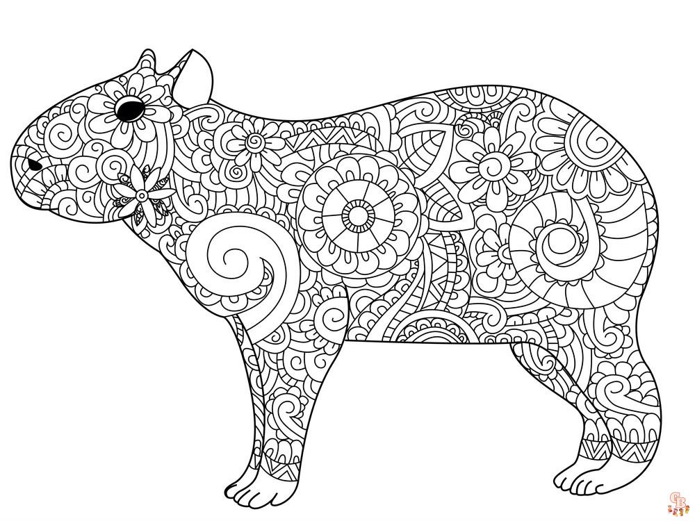 Color your world with capybara coloring pages