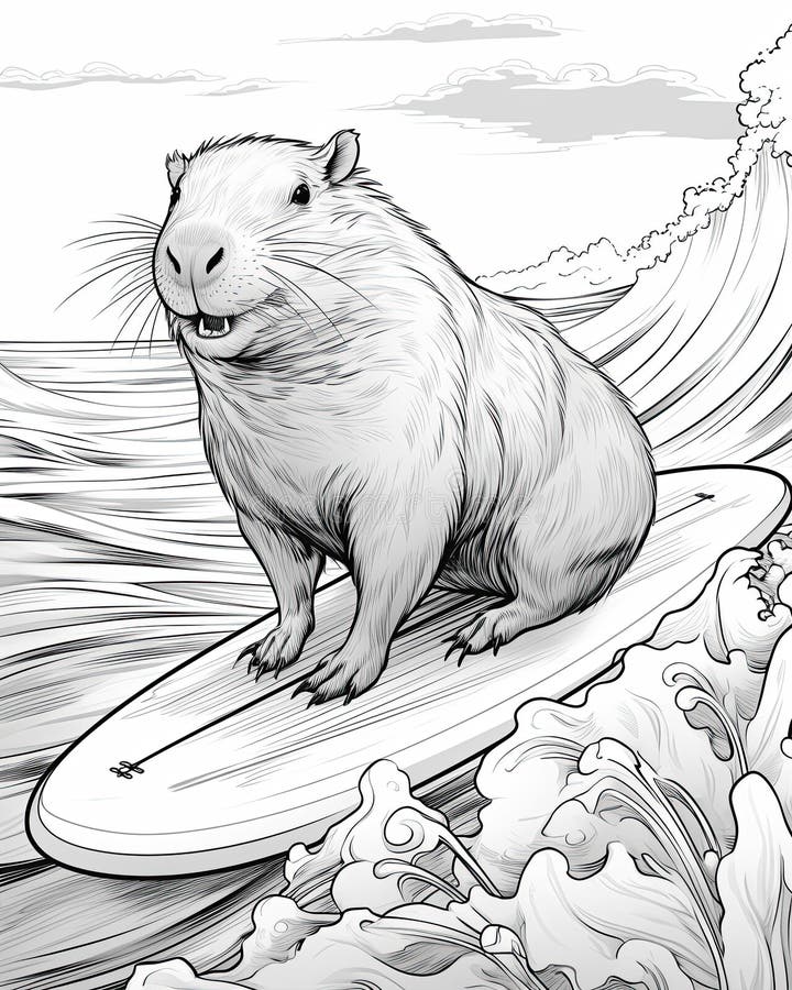 Coloring page capybara stock illustrations â coloring page capybara stock illustrations vectors clipart