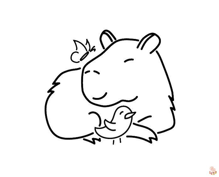 Color your world with capybara coloring pages