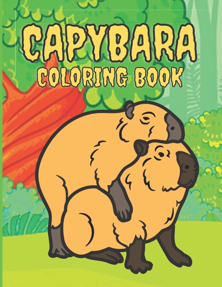 Capybara coloring book easy and fun activity featuring gorgeous and unique stress relief relaxation capybara coloring pages beautiful capybara coloring book for adults and kids ramsey rusty books