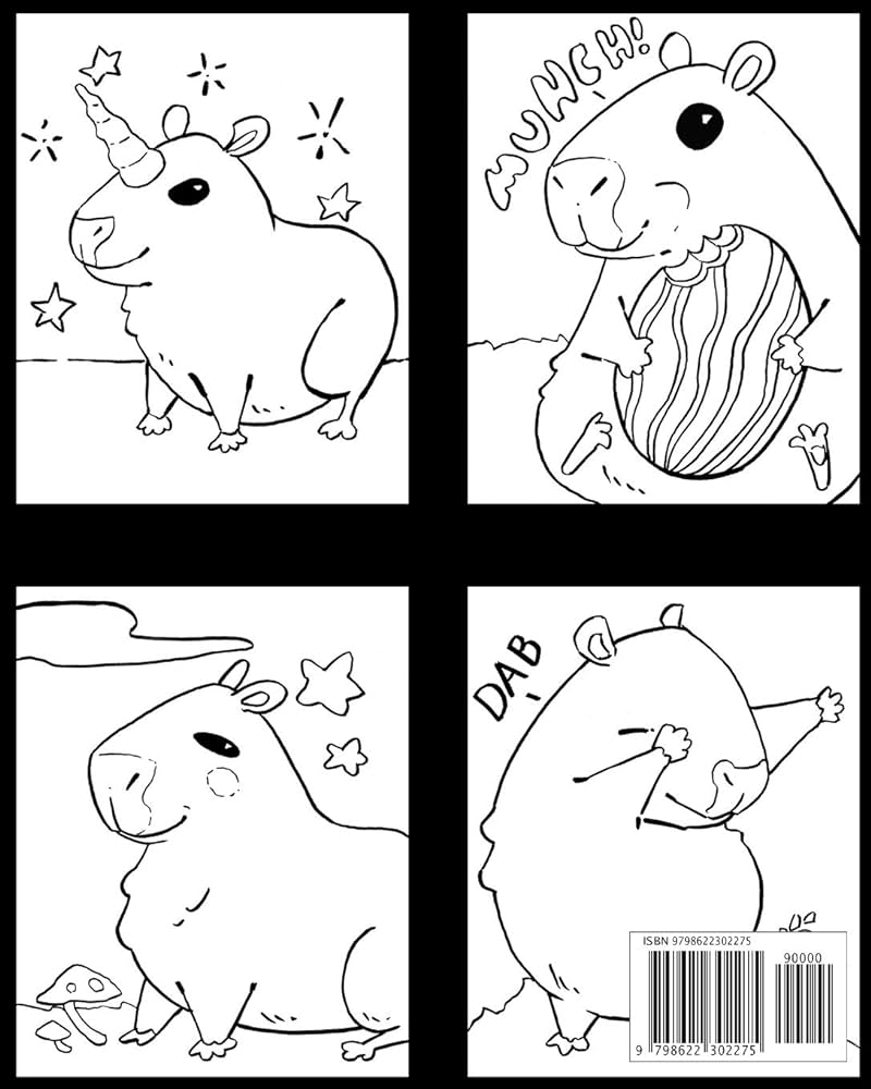 Cute capybaras coloring book books easy books