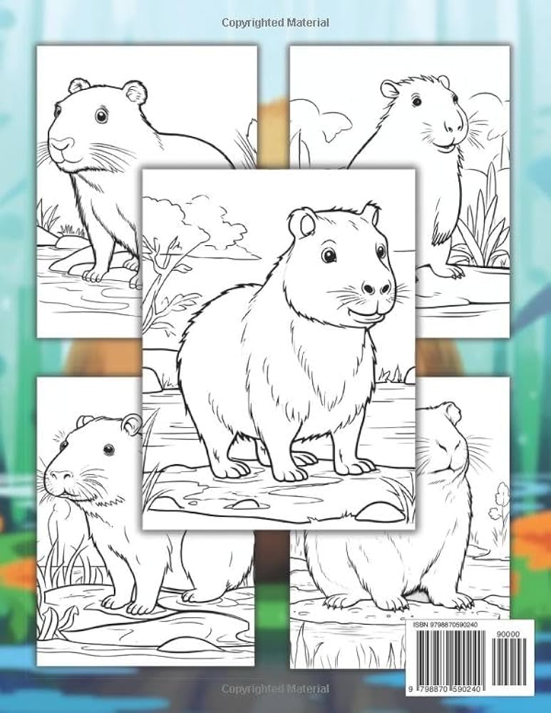 Capybara loring book for kids fun and easy drawings of cute capybara to lor for kids boys and girls who love capybara stressrelief relaxing cynthia lisa books