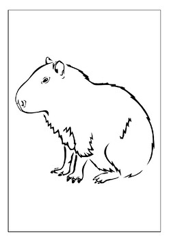 Printable capybara coloring pages for kids encouraging nature exploration