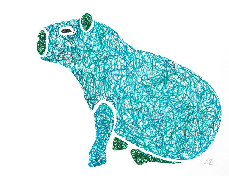 Capybara coloring book series drawing by rankin willard saatchi art